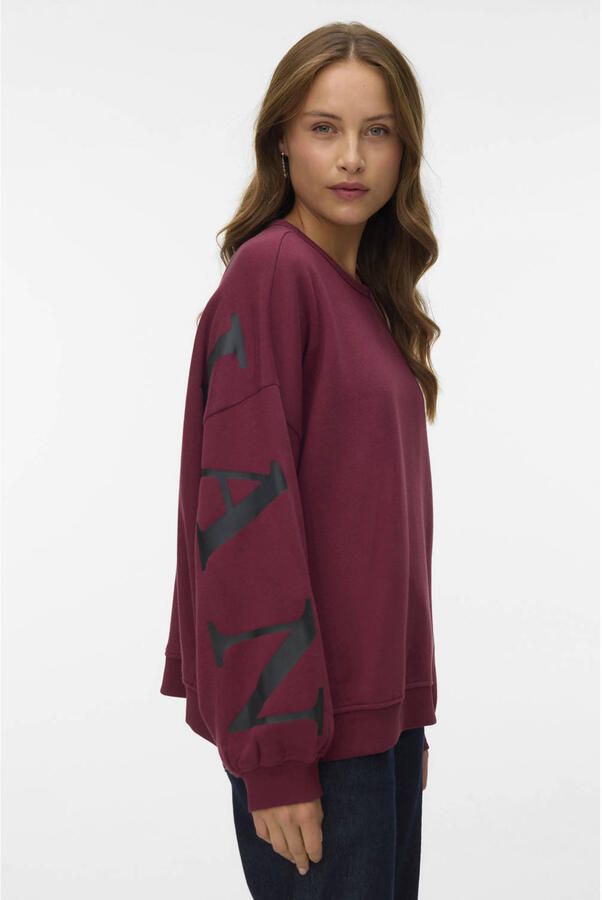 VERO MODA sweater donkerrood