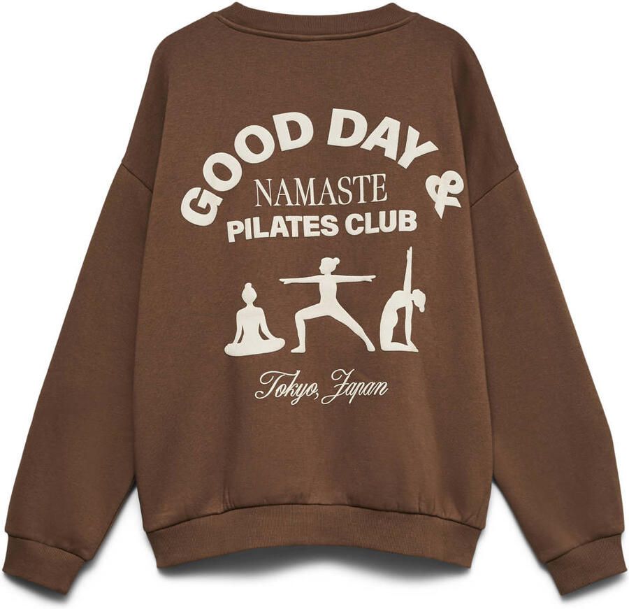 VERO MODA sweater met backprint bruin - Foto 2