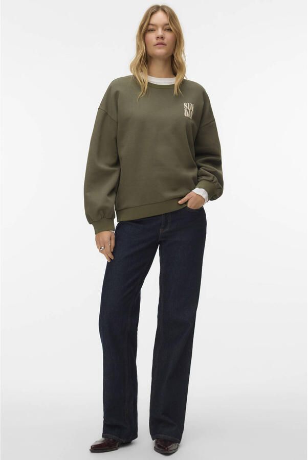 VERO MODA sweater met backprint groen - Foto 2