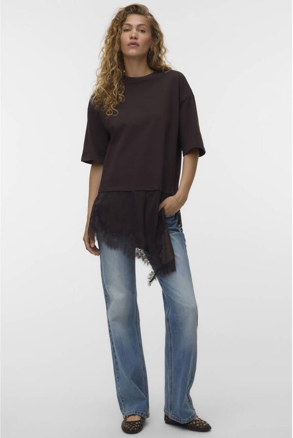VERO MODA T-shirt donkerbruin