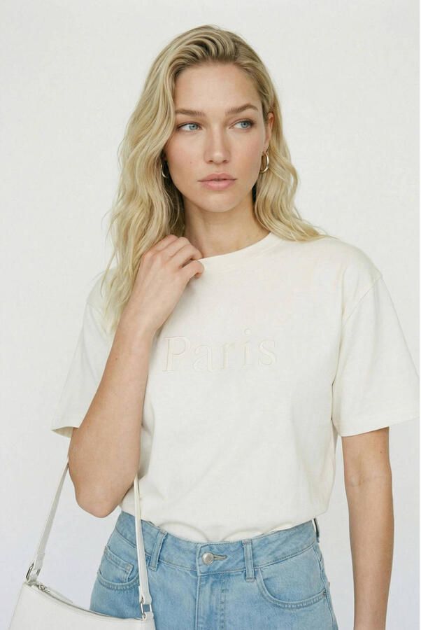VERO MODA T-shirt ecru - Foto 2