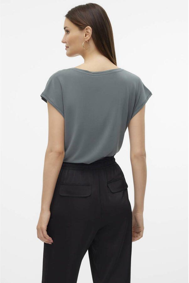 Vero Moda Shirt met V-hals VMFILLI SS V-NECK TEE GA NOOS in een materialenmix met tencel™ modal - Foto 3