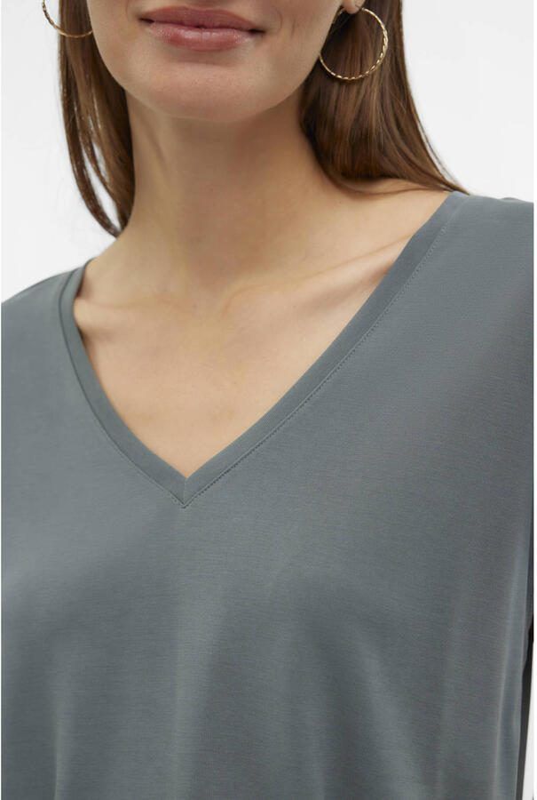 Vero Moda Shirt met V-hals VMFILLI SS V-NECK TEE GA NOOS in een materialenmix met tencel™ modal - Foto 2