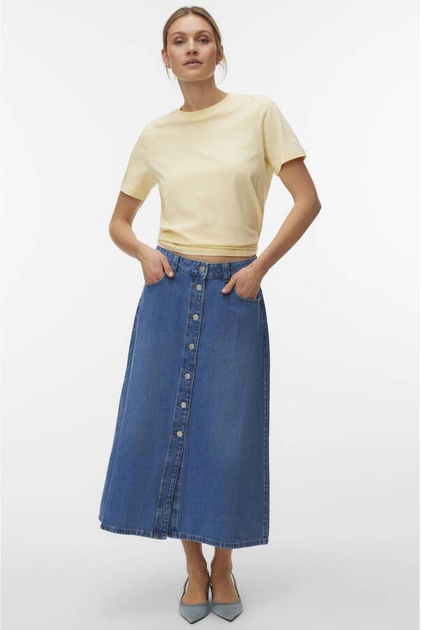 VERO MODA T-shirt lichtgeel
