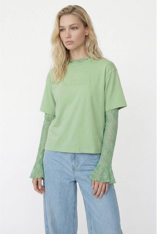 VERO MODA T-shirt lichtgroen