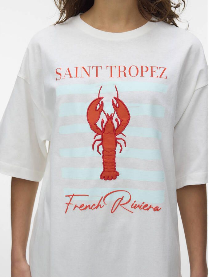 VERO MODA T-shirt met backprint ecru - Foto 2