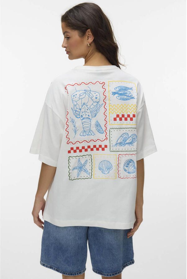 VERO MODA T-shirt met backprint ecru - Foto 3