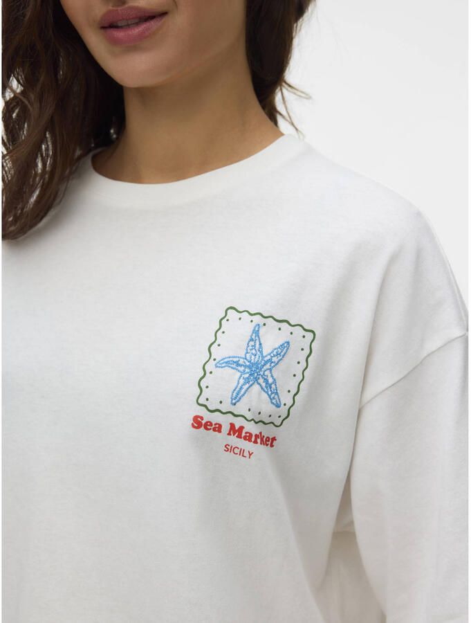 VERO MODA T-shirt met backprint ecru - Foto 2