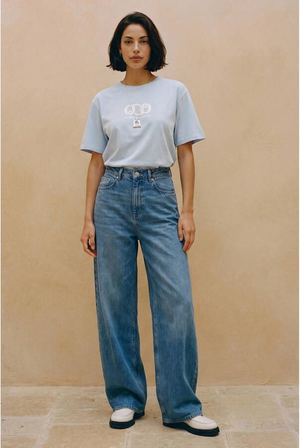 VERO MODA T-shirt met backprint lichtblauw - Foto 2