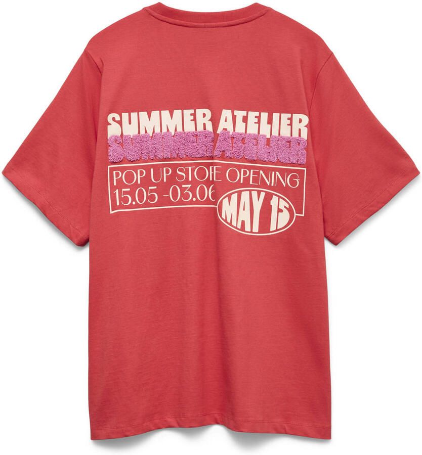 VERO MODA T-shirt met backprint rood
