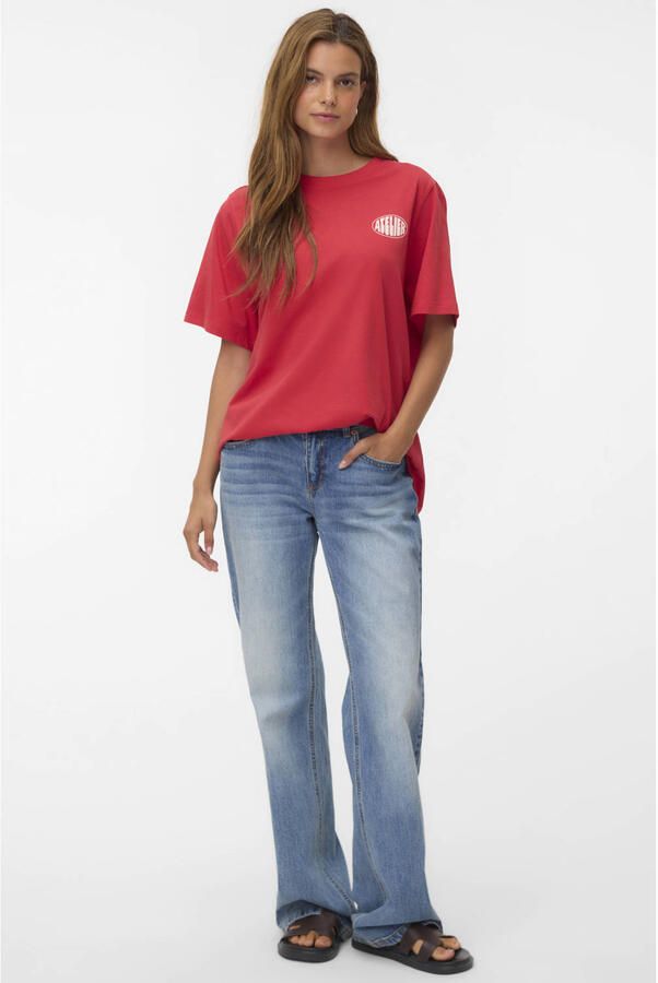 VERO MODA T-shirt met backprint rood - Foto 3