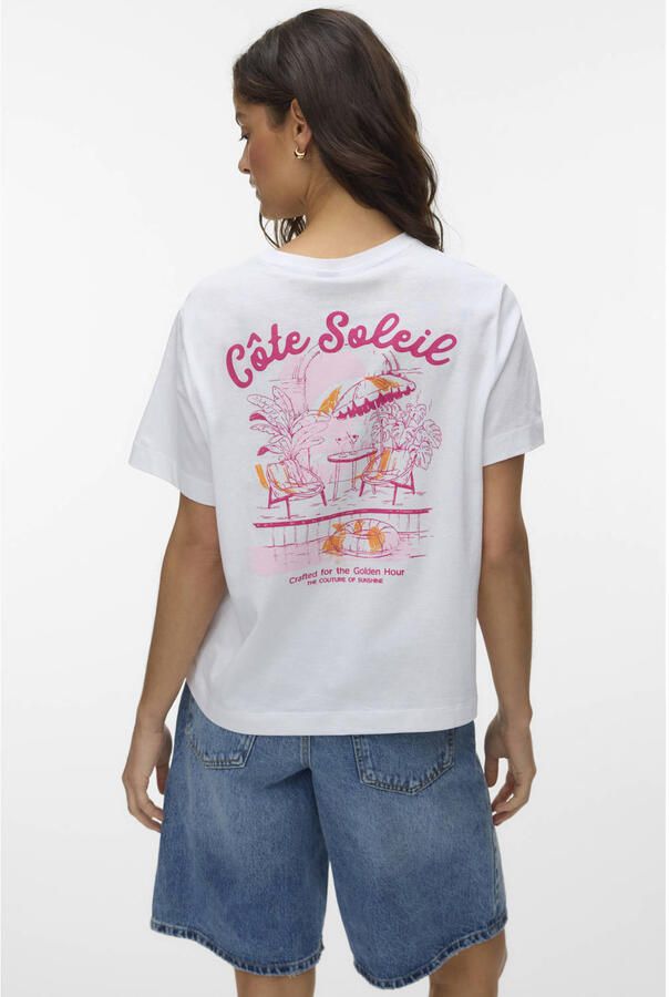 VERO MODA T-shirt met backprint wit - Foto 2