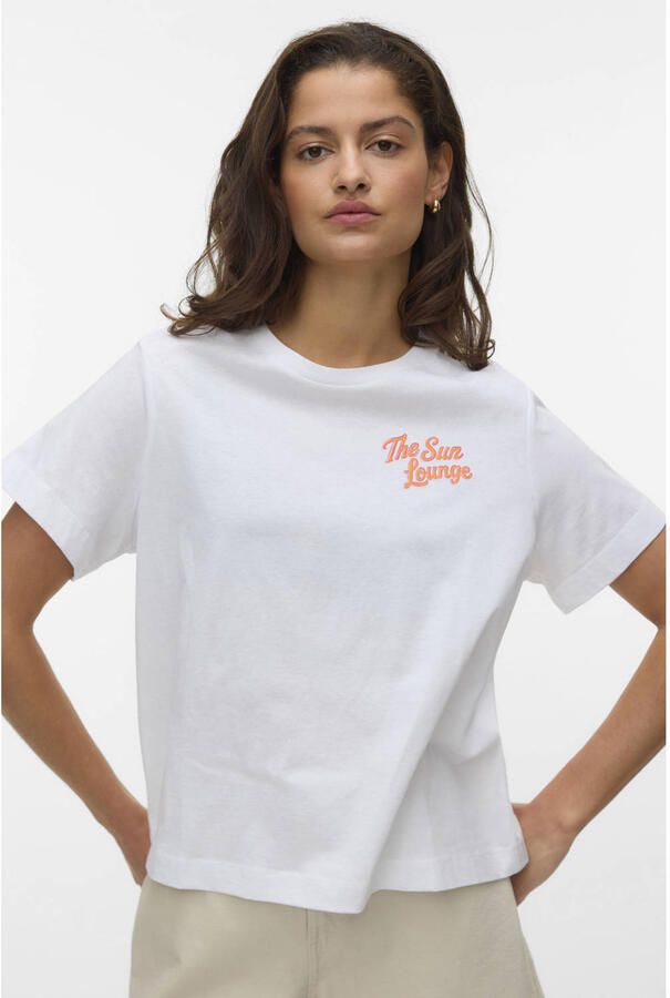 VERO MODA T-shirt met backprint wit