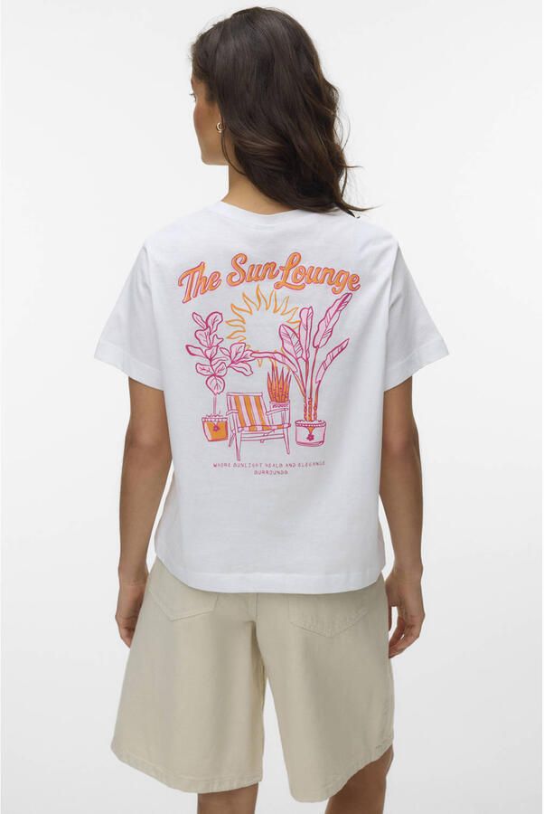 VERO MODA T-shirt met backprint wit - Foto 2
