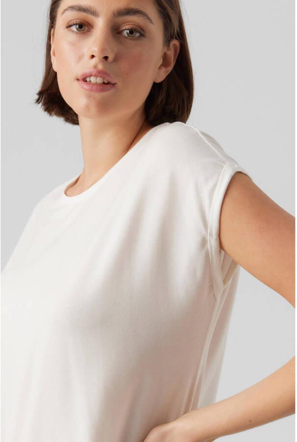 Vero Moda Shirt met ronde hals VMAVA PLAIN SS TOP GAJRS NOOS
