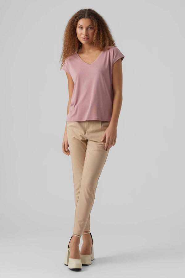Vero Moda Shirt met V-hals VMFILLI SS V-NECK TEE GA NOOS in een materialenmix met tencel™ modal - Foto 2