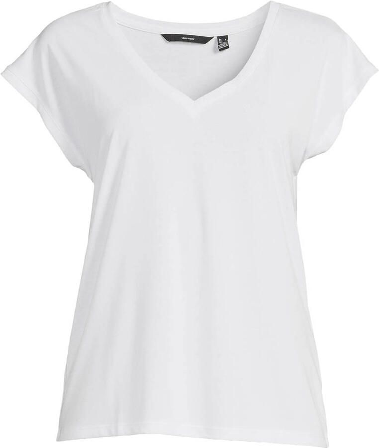 Vero Moda Polyester Blend V-Hals T-Shirt Wit Dames - Foto 2