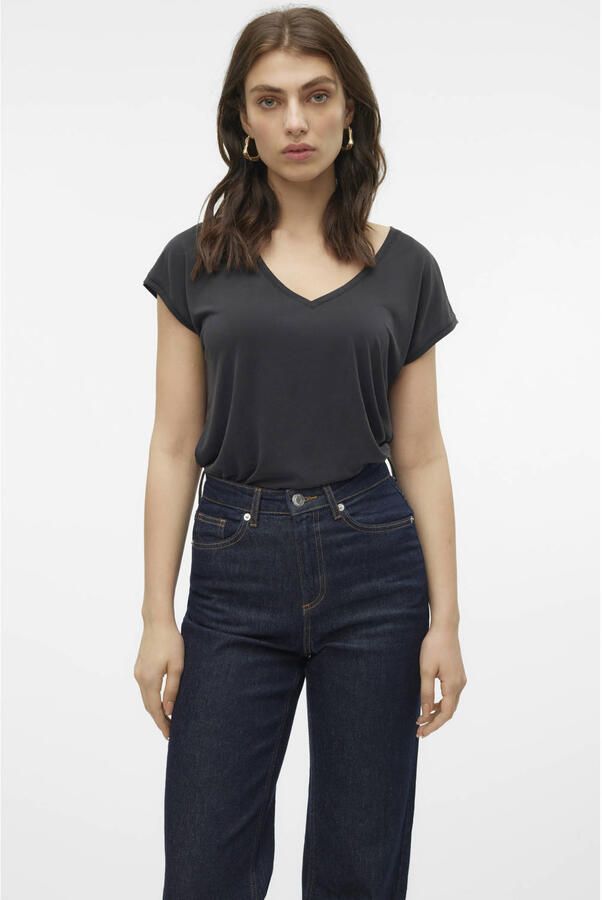Vero Moda 10247666 Kort Mouw T-Shirt Black Dames