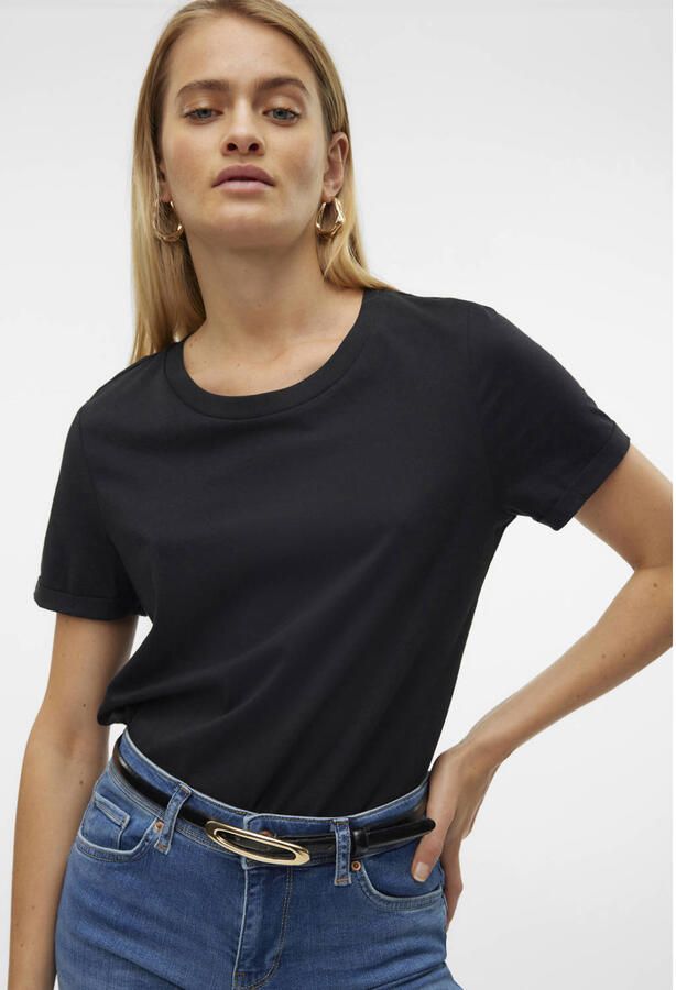 Vero Moda Echte Mode Katoenen T-Shirt Zwart Dames