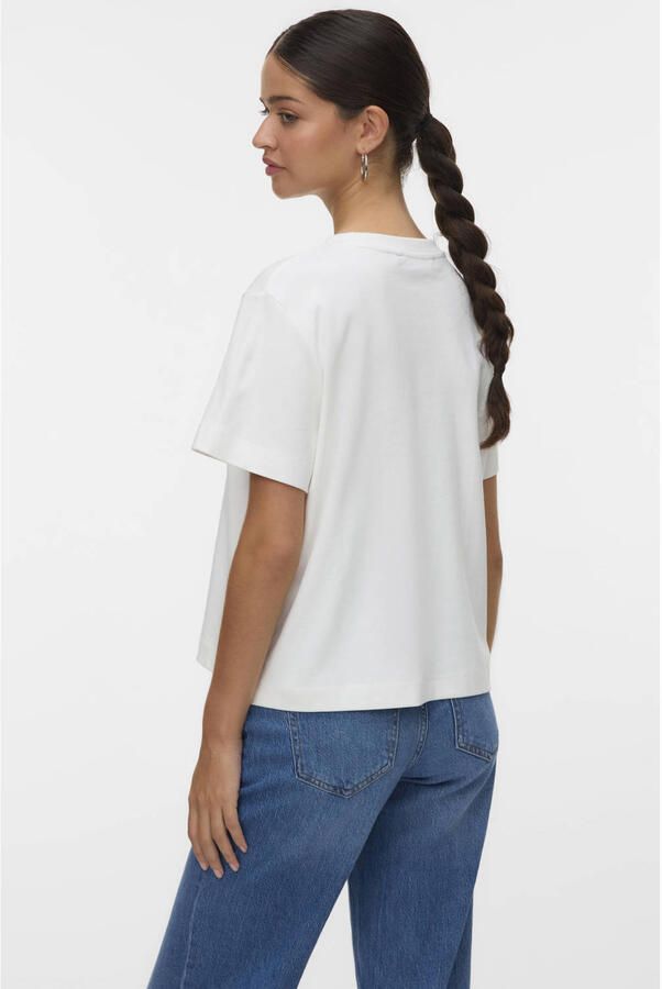 Vero Moda Loose fit T-shirt van puur katoen model 'SARA METTE' - Foto 3