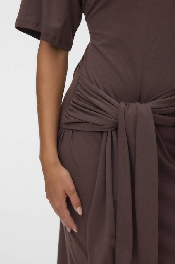 VERO MODA T-shirtjurk met ceintuur bruin - Foto 2