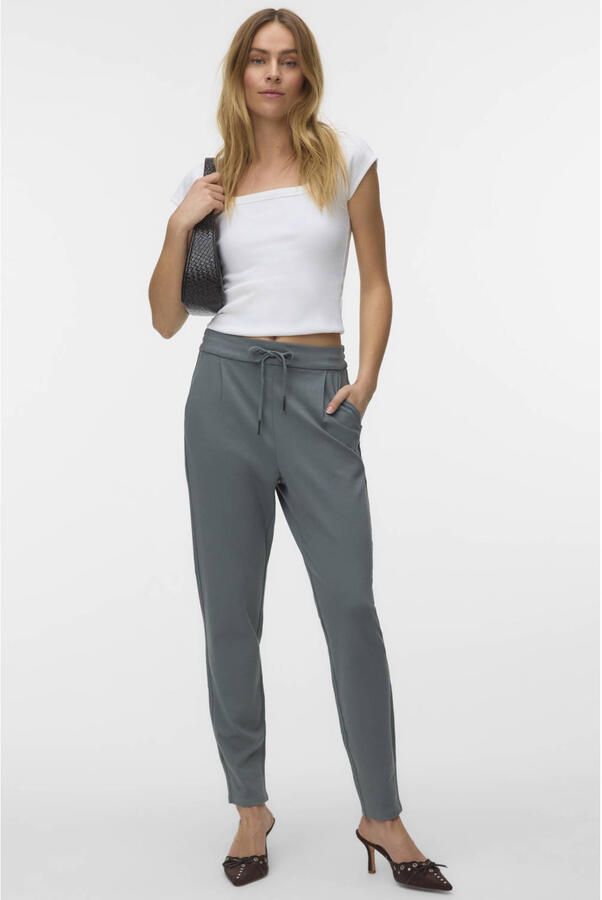 Vero Moda Loose fit stoffen broek met bandplooien model 'EVA' - Foto 3