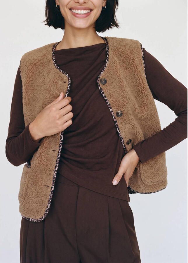 VERO MODA teddy gilet bruin