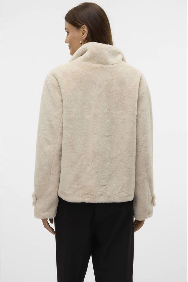 Vero Moda Regular fit jack van imitatiebont met knopen in hoornlook model 'SONJAEVA' - Foto 3