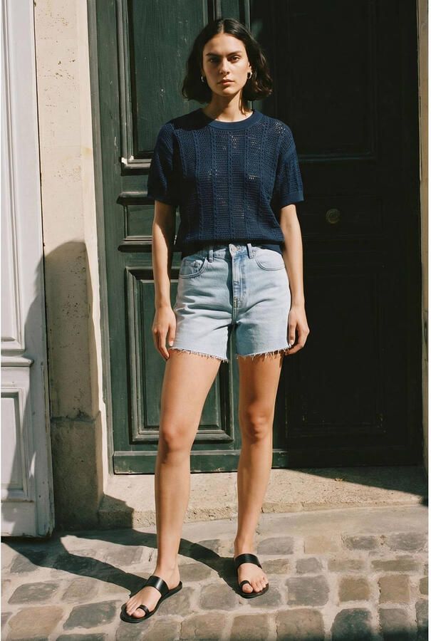 Vero Moda relaxed fit gebreid shirt van katoenmix model 'LUX LIGHT' - Foto 2