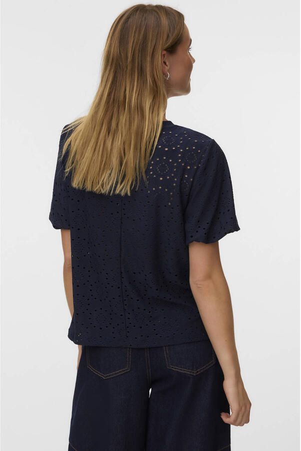 VERO MODA top ajour marineblauw - Foto 3