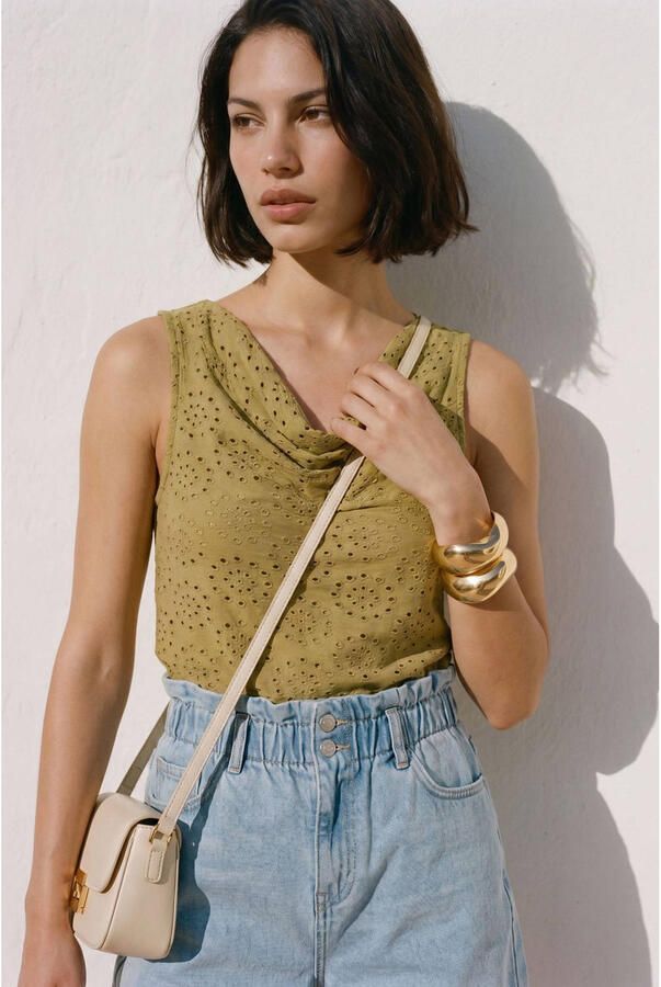 VERO MODA top ajour olijfgroen - Foto 2