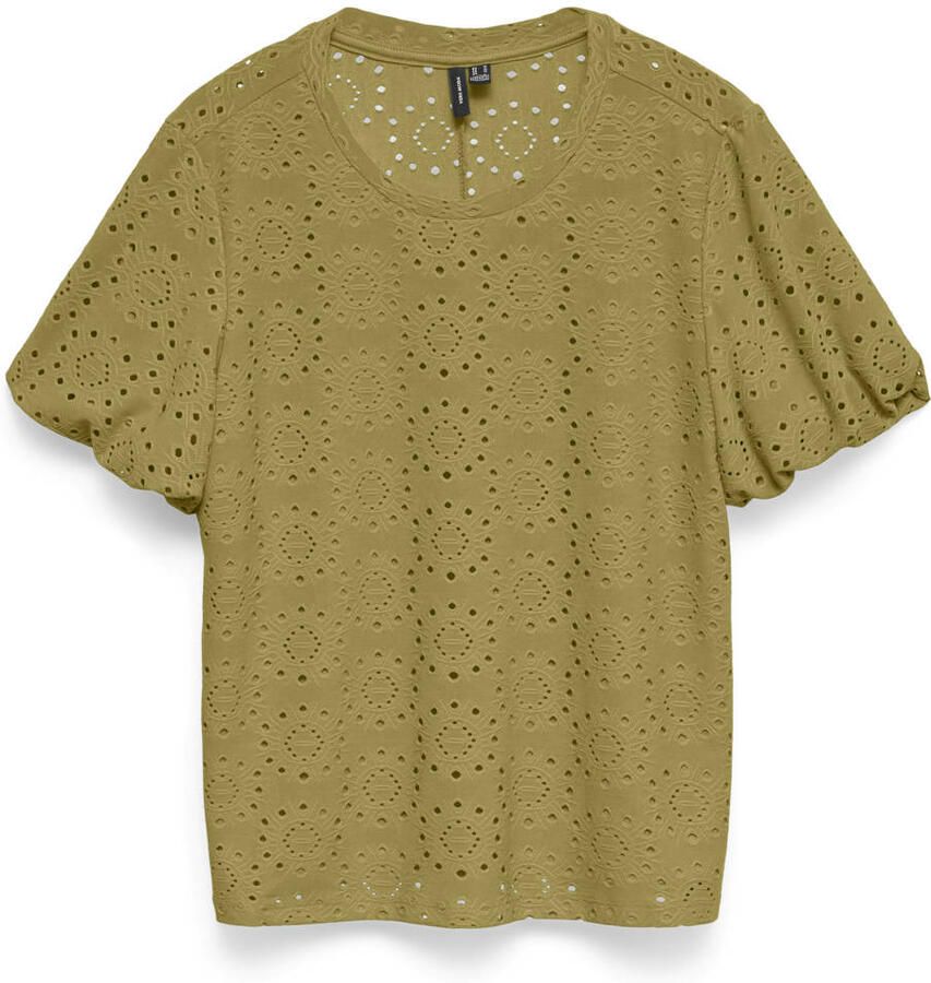 VERO MODA top ajour olijfgroen - Foto 2