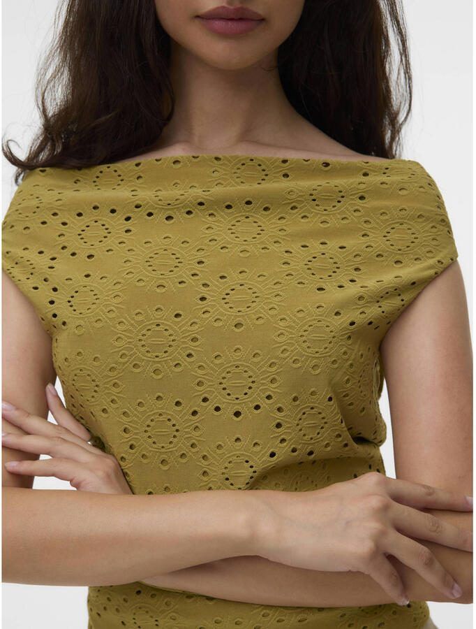 VERO MODA top ajour olijfgroen - Foto 2