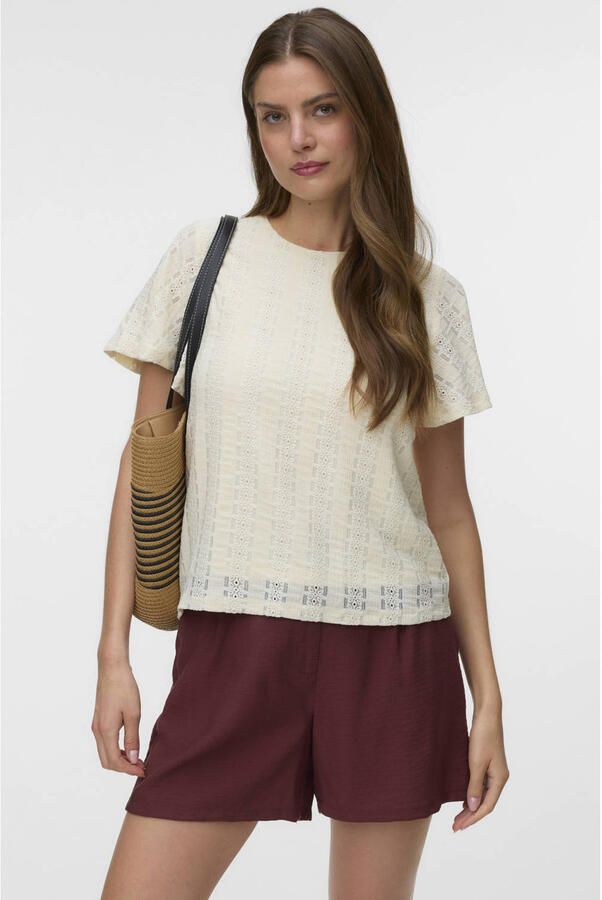 VERO MODA top broderie crème