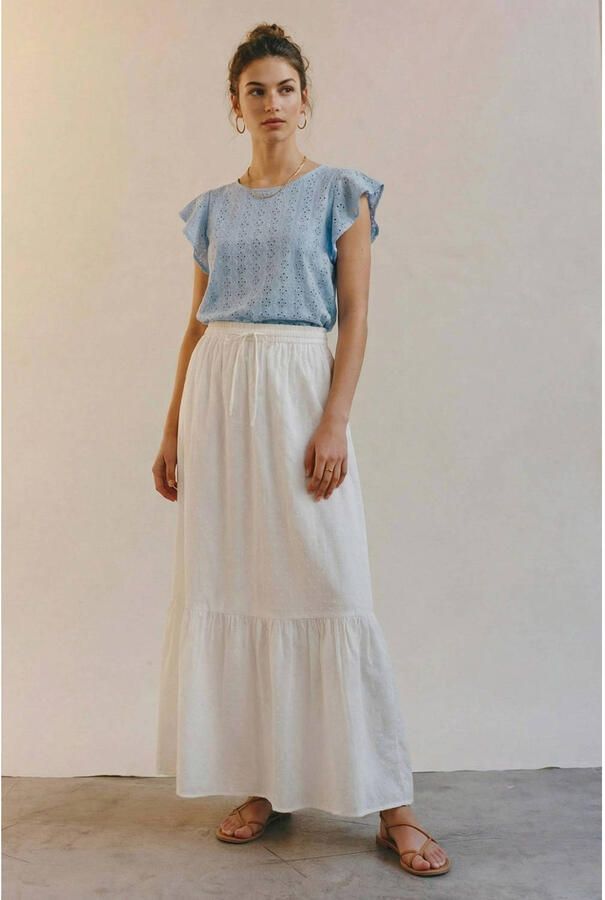 VERO MODA top broderie lichtblauw - Foto 2