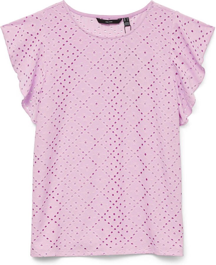 Vero Moda Regular fit T-shirt met ajourpatroon model 'TASSA' - Foto 2