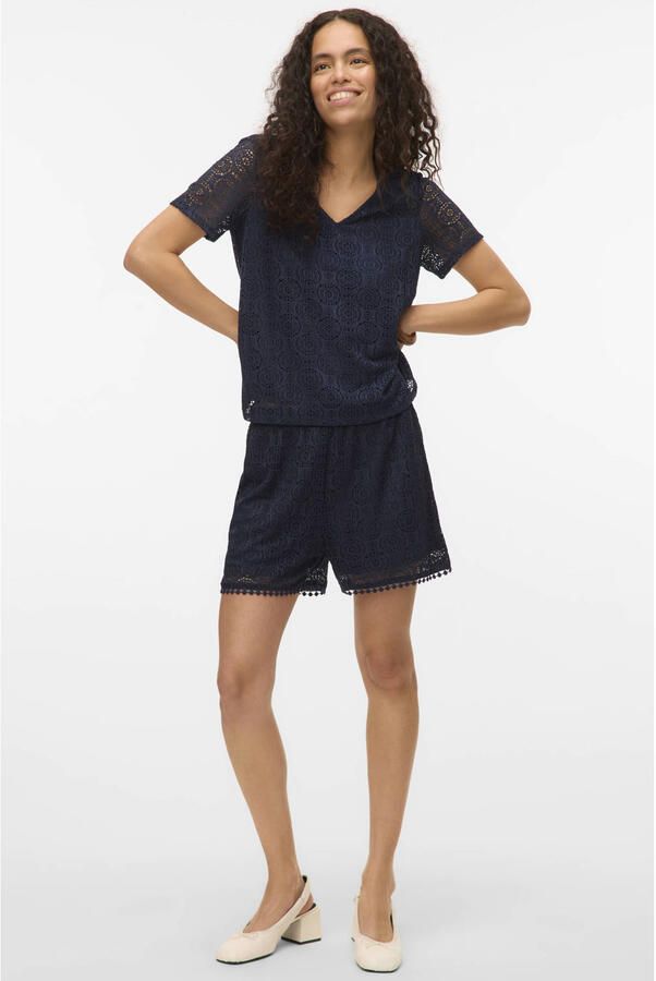 VERO MODA top crochet donkerblauw - Foto 2