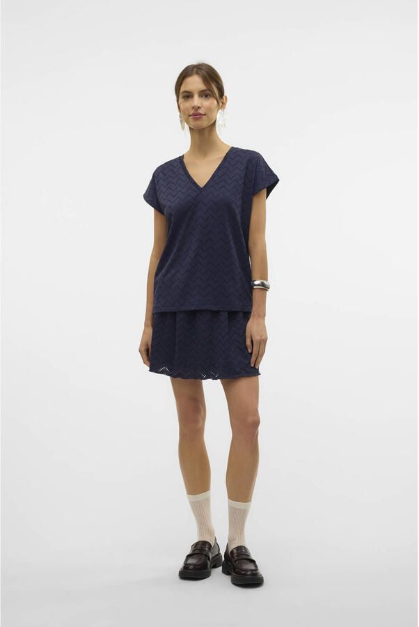 VERO MODA top donkerblauw ajour - Foto 2