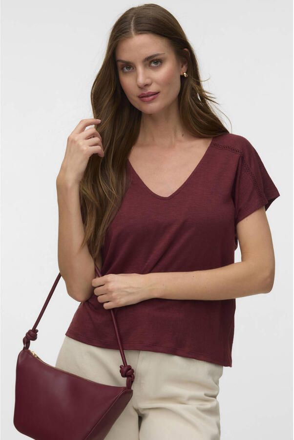 VERO MODA top donkerrood