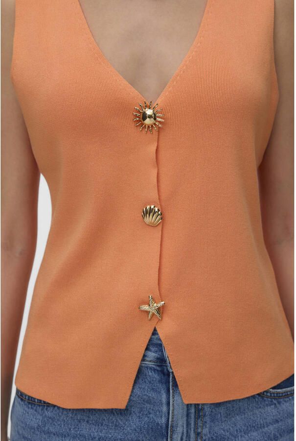 VERO MODA top fijn gebreid oranje - Foto 2