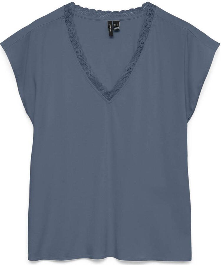 Vero Moda Regular fit T-shirt met kanten kraag model 'BELLA' - Foto 2