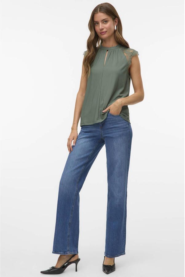 Vero Moda Regular fit top met kanten mouwen model 'MILLA' - Foto 3