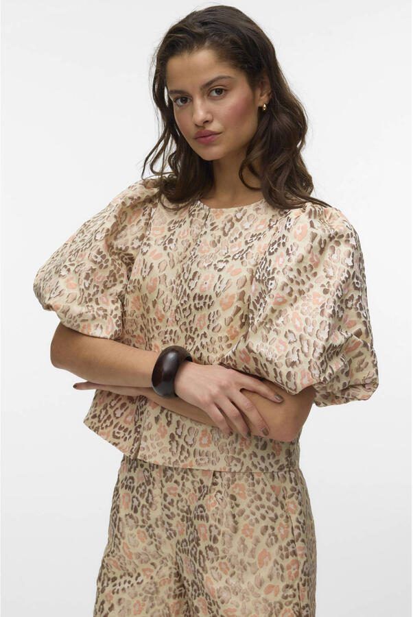 VERO MODA top met lurex goud