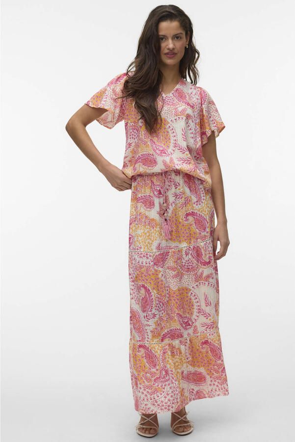 VERO MODA top met paisley print roze - Foto 2