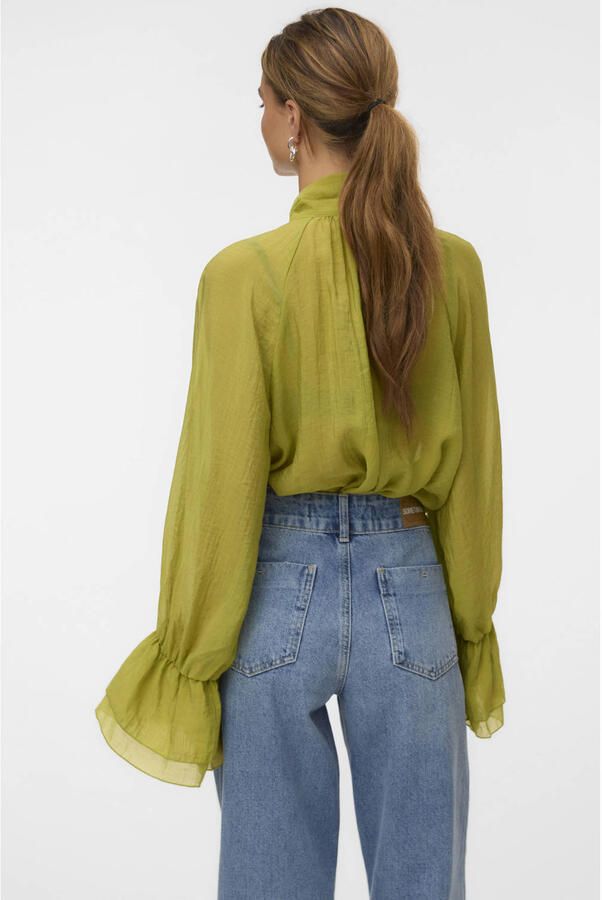 VERO MODA top met ruches groen - Foto 2