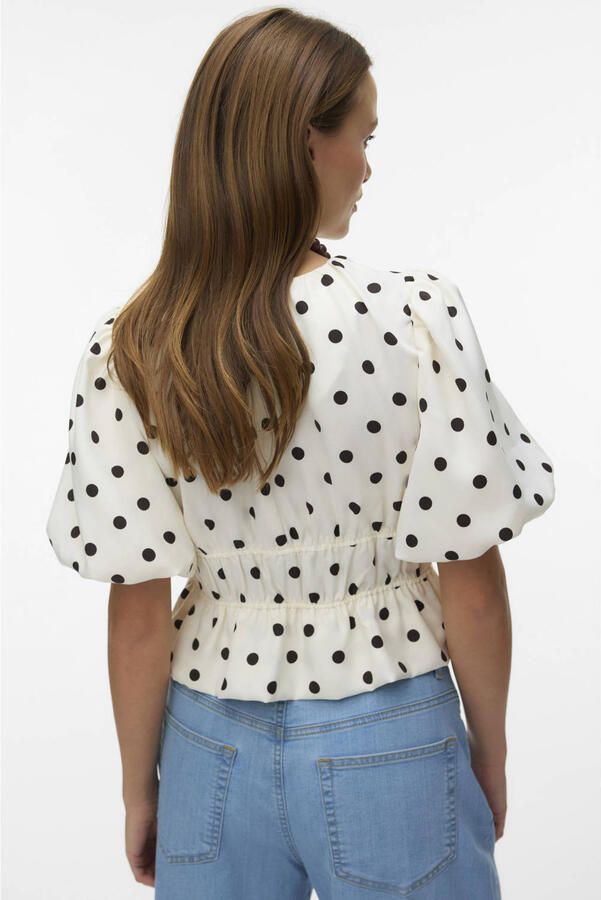 VERO MODA top met stippen wit - Foto 3