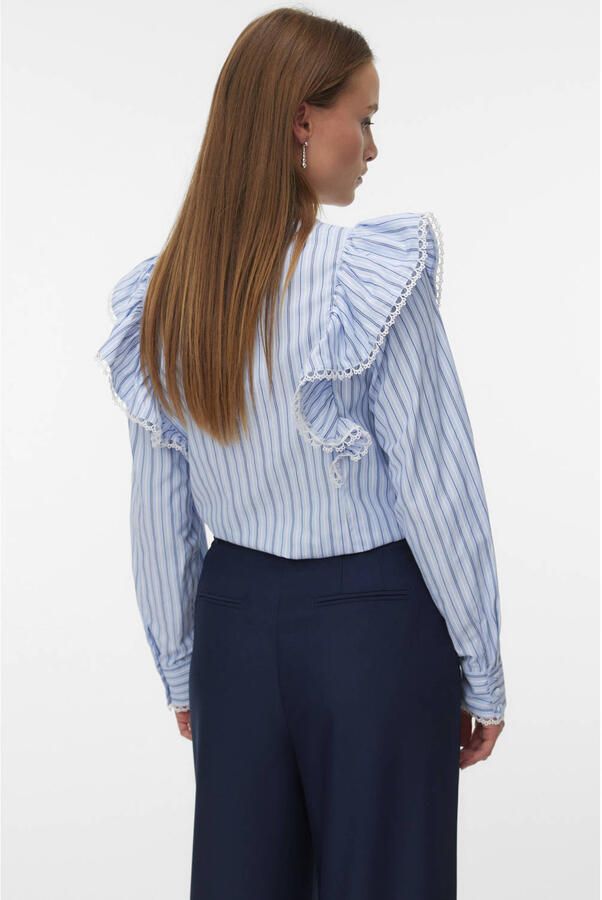 VERO MODA top met streep lichtblauw - Foto 3