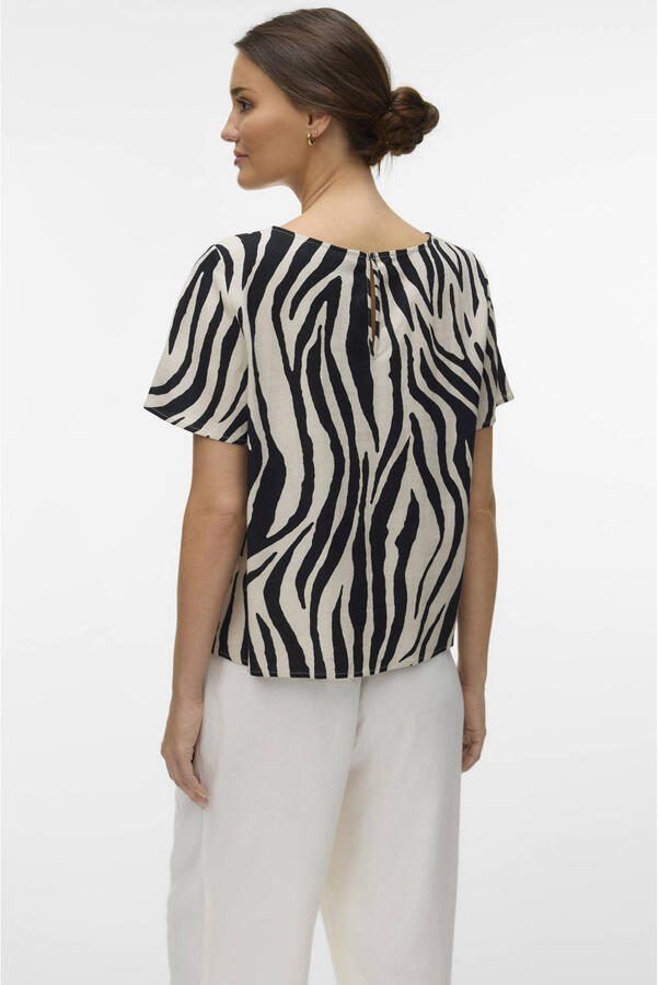 VERO MODA top met zebraprint zwart - Foto 2