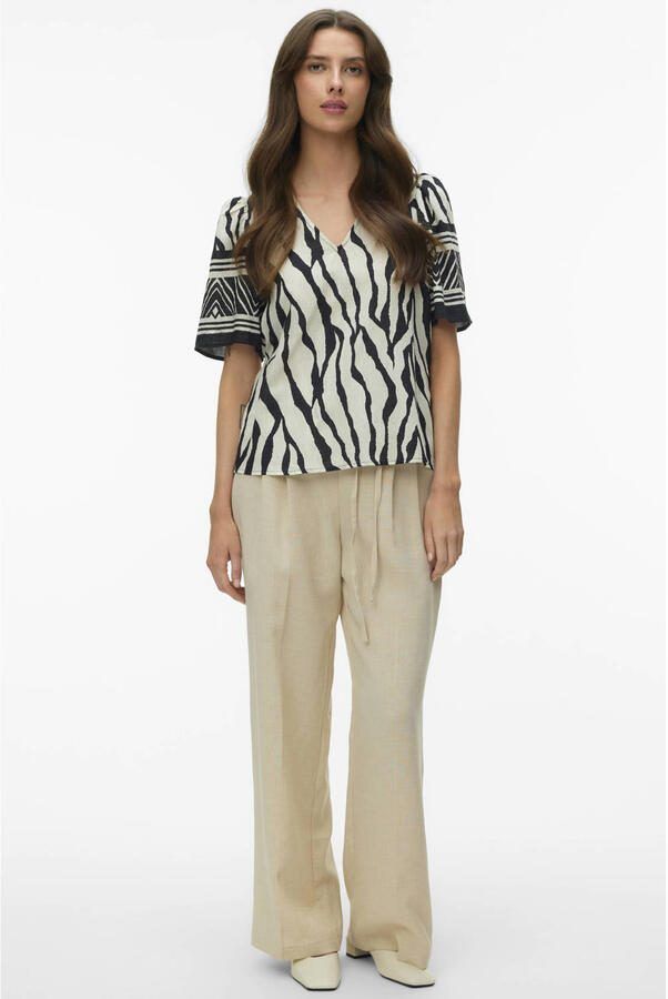VERO MODA top met zebraprint zwart - Foto 3