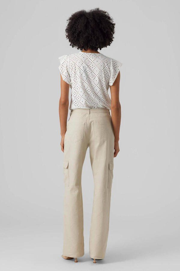 Vero Moda Regular fit T-shirt met ajourpatroon model 'TASSA' - Foto 2